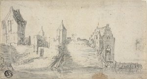 Edifici fortificati in riva al mare da Simon de Vlieger