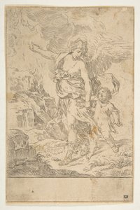 Un angelo custode che cammina con un bambino, ca. 1640