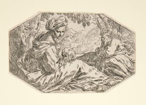 Riposo durante la fuga in Egitto da Simone Cantarini