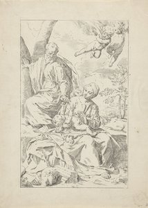 Riposo durante la fuga in Egitto da Simone Cantarini