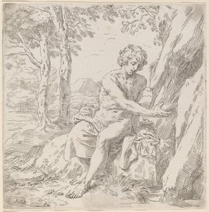 San Giovanni Battista nel deserto da Simone Cantarini