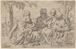 La Sacra Famiglia da Simone Cantarini