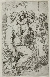 La Sacra Famiglia da Simone Cantarini