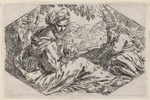 Il riposo durante la fuga in Egitto da Simone Cantarini