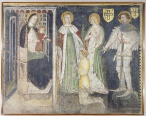 Madonna col Bambino con Santa Caterina, Santa Orsola, San Giorgio e il Patrono, Teodorico di Coira da Simone da Corbetta