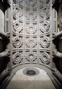 Vista interna del soffitto a volta del vestibolo della chiesa realizzato da Simone del Pollaiolo detto il Cronaca (1457-1508) da Simone del  Pollailo