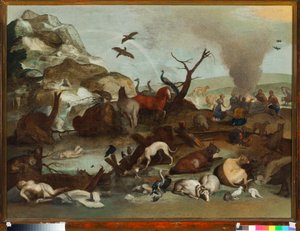 Il sacrificio di Noè dopo il diluvio, dipinto di Sinibaldo Scorza, XVII secolo, Genova, Musei di Strada Nuova da Sinibaldo Scorza