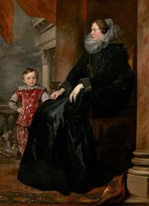 Una nobildonna genovese e suo figlio