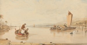 Calma piatta: Barche al largo del Castello di Cowes da Sir Augustus Wall Callcott
