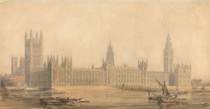 Vista prospettica: le nuove case del Parlamento da Sir Charles Barry