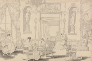 Album di 30 vedute nel Tirolo e in Italia: Boudoir circolare nel Casino Pecori 10 ottobre 1841
