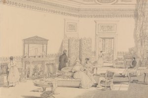 Album di 30 Vedute nel Tirolo e in Italia: Salotto, Casino Pecori 12 ottobre 1841