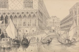 Album di 30 vedute nel Tirolo e in Italia: Il Ponte dei Sospiri e parte del Palazzo Ducale 10 novembre 1840