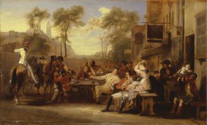 Pensionati di Chelsea che ricevono la Gazzetta che annuncia la battaglia di Waterloo da Sir David Wilkie