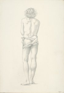 Vista posteriore di un nudo maschile in piedi da Sir Edward Burne Jones