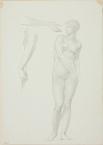 Nudo femminile in piedi e schizzi di braccia da Sir Edward Burne Jones