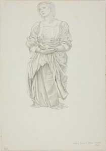 Studio per "Lo specchio di Venere": Figura femminile inginocchiata da Sir Edward Burne Jones