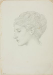 Testa di donna di profilo a sinistra da Sir Edward Burne Jones