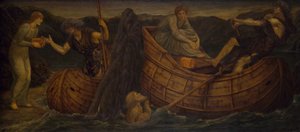 Cupido e Psiche - Murali di Palace Green - Psiche che dà la moneta al traghettatore dello Stige, 1881 da Sir Edward Coley Burne Jones
