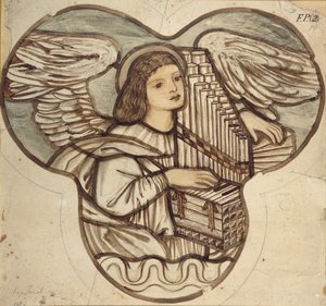 Progetto per vetrata nella chiesa di Lyndhurst: Un angelo organista, 1886 da Sir Edward Coley Burne Jones