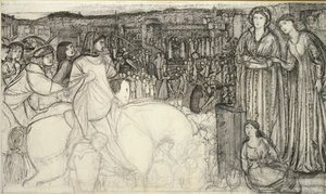 Gualdrada Donati presenta sua figlia a Buondelmonte da Sir Edward Coley Burne Jones
