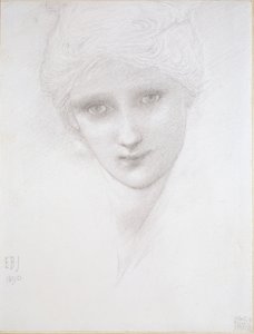 Testa di una Donna, 1890 da Sir Edward Coley Burne Jones