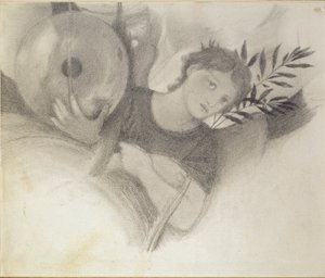 Studio per una testa in I giorni della creazione, c. 1871-1875 da Sir Edward Coley Burne Jones