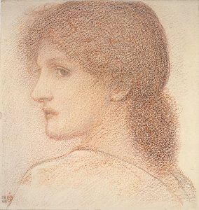 Studio della testa di una donna, girata a sinistra da Sir Edward Coley Burne Jones