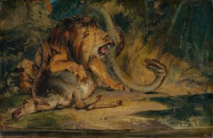 Leone che Difende la sua Preda da Sir Edwin Landseer