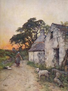 Una corsia di villaggio, Galles del Sud, fine XIX-inizio XX secolo da Sir Ernest Albert Waterlow