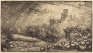Castello di Corfe: Effetto del Sole dopo la Pioggia da Sir John Charles Robinson