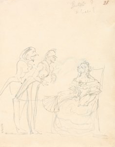 Due gentiluomini che parlano con una signora seduta da Sir John Everett Millais