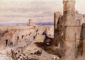 Castello di Harlech dalle mura, Galles da Sir John Gilbert