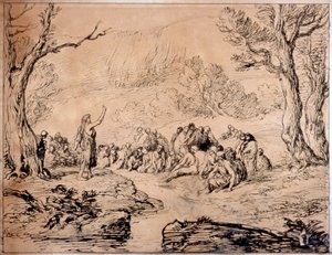San Giovanni predica nel deserto da Sir John Gilbert