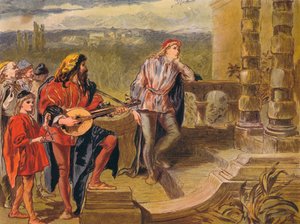 Il musicista canta in I due gentiluomini di Verona: Atto IV Scena II, c1875
