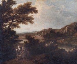 Paesaggio con fuga in Egitto, XVIII secolo da Sir Joshua Reynolds