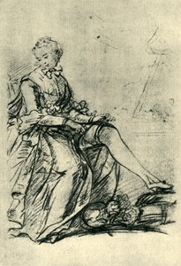 Donna che si mette le calze, metà-fine XVIII secolo, 1943 da Joshua Reynolds