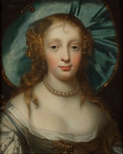 Ritratto di donna con cappello blu da Sir Peter Lely
