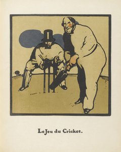 Partita di Cricket. Da Almanach de Douze Sports, 1898 da Sir William Nicholson