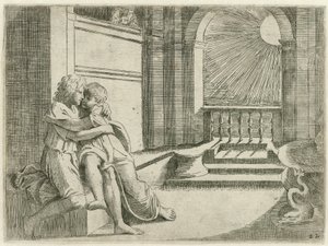 Abimelech vede Isacco accarezzare Rebecca da Sisto Badalocchio