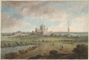 La casa Constantia del generale Claude Martin nel suo parco a Lucknow da Sita Ram