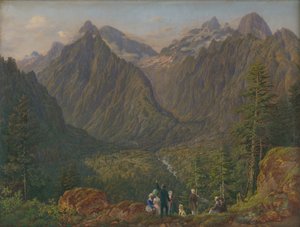 Paesaggio dei Tatra con figure da Slovakian School