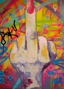 Arte colorata del dito medio da Sofia Toborg