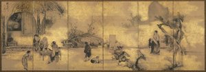 Gli otto immortali della coppa di vino, fine 1700 da Soga Shohaku