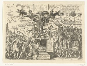 Riproduzione della caricatura della statua di Alva, 1571 da Sons, and Stewart, G. Waterston