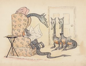 Illustrazione per Little Twin Dragons di S Rosamond Praeger (litografia a colori) da Sophia Rosamond Praeger