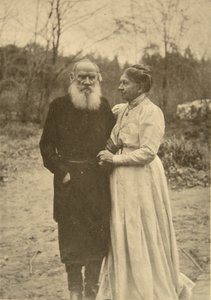 Scrittore russo Lev Tolstoj e sua moglie, Sofia, Russia, 23 settembre 1910