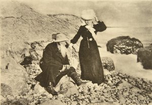Lo scrittore russo Lev Tolstoj e sua moglie Sofia sul Mar Nero, Crimea, Russia, 1902