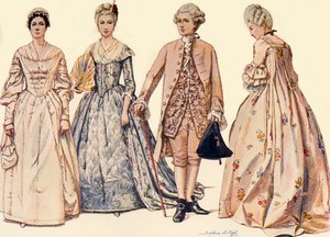 Abbigliamento durante il regno di Giorgio II 1750-1760, 1903 da Sophie B. Steel