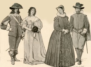 Abbigliamento durante i regni di Giacomo I-Carlo I 1607-1640, 1903, 1937 da Sophie B. Steel